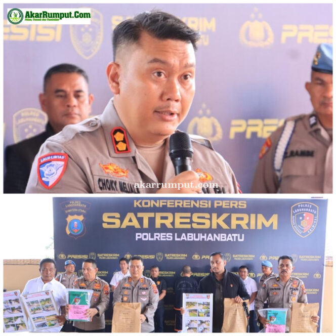 
					Kapolres Labuhanbatu AKBP Choky Sentosa Meliala, S.I.K., S.H., M.H. memimpin langsung kegiatan konferensi pers yang dihadiri oleh para pejabat utama Polres, perwira, serta insan pers
