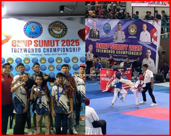 
					Atlet Taekwondo Labuhanbatu berhasil menyabet 16 medali di kejuaraan Championship BNNP Sumut 2025 yang di gelar di Gedung Olah Raga (GOR) Mini kebun bunga Jalan Candi Borobudur Medan yang telah selesai di mulai tanggal 25 - 27 April 2025