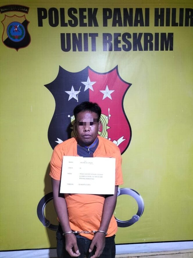 
					Terduga pelaku Seorang nelayan berinisial AJ (32) ditangkap Unit Reskrim Polsek Panai Hilir, Polres Labuhanbatu, Minggu (31/08/2025)