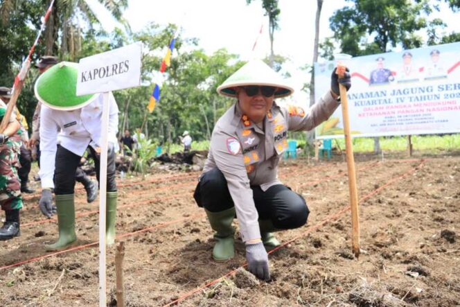 
					AKBP Choky Sentosa Meliala, S.I.K., S.H., M.H., memimpin kegiatan penanaman jagung serentak kuartal IV tahun 2025, Rabu (08/10/2025)