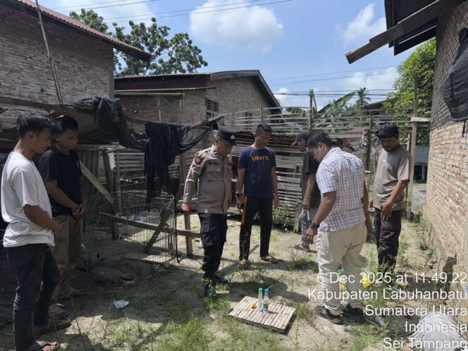 
					Gerebek Sarang Narkoba (GSN) di Dusun Sei Tampang, Desa Sei Tampang, Sabtu (06/12/2025) 