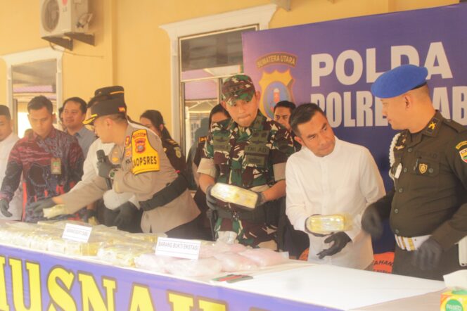 
					kegiatan pemusnahan barang bukti narkotika di Mapolres Labuhanbatu, Kamis (12/03/2026)