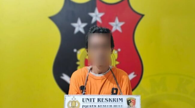 Terduga pelaku seorang pria berinisial HK (28) yang berhasil diamankan