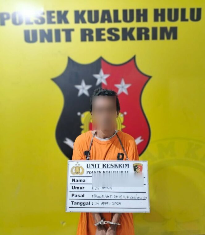 
					Terduga pelaku seorang pria berinisial HK (28) yang berhasil diamankan