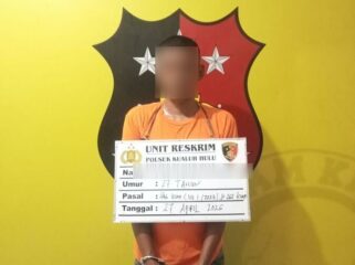 Salah satu terduga pelaku seorang pria berinisial A.S.S (27) berhasil diamankan tanpa perlawanan