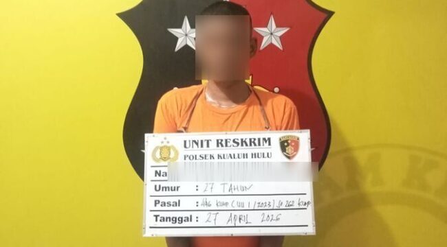 Salah satu terduga pelaku seorang pria berinisial A.S.S (27) berhasil diamankan tanpa perlawanan