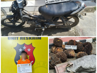 Terduga pelaku seorang pria berinisial FP (21) beserta barang bukti yang berhasil diamankan