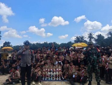 Koramil 12/LP Kodim 0209/Labuhanbatu hadir dalam penutupan kegiatan yang diikuti sekitar 1.500 peserta dari tingkat SD hingga SMA sederajat