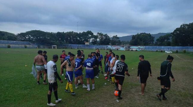 Tim Polres Labuhanbatu lakukan latihan terakhir dalam menghadapi pertandingan esok hari
