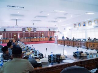 Jalannya rapat paripurna DPRD Labuhanbatu terkait rekomendasi LKPJ Bupati Tahun 2025