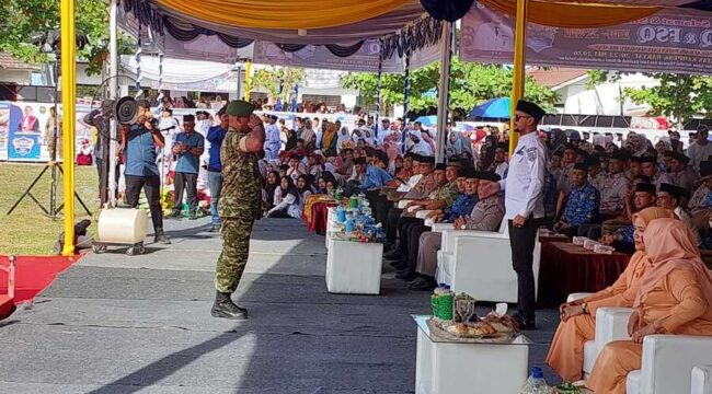 Koramil 10/TM bersama Persit turut menghadiri pembukaan MTQ dan FSQ ke-XVII Kabupaten Labuhanbatu Selatan Tahun 2026 di Kecamatan Kampung Rakyat
