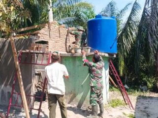 Kasiter Korem 022/PT Letkol Arm M. Marzuq Ashidiqi meninjau langsung progres Karya Bakti di Panti Asuhan ATRH Thohiriyah, Batu Bara