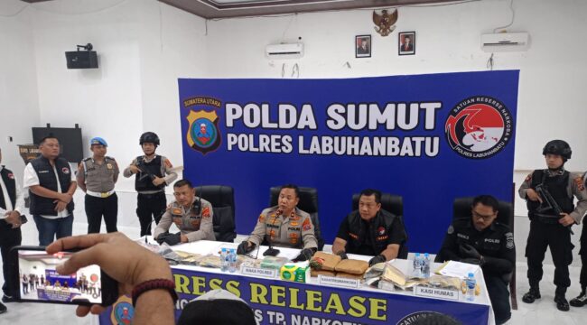 Polres Labuhanbatu Ungkap 81 Kasus Narkoba, Sita 1,3 Kg Sabu dan Amankan 96 Tersangka