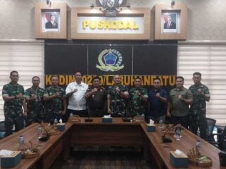 Dandim 0209/Labuhanbatu Letkol Kav Hanung Kaptiaji menerima kunjungan Kajari Labuhanbatu Selatan Alexander Zaldi sebagai langkah mempererat kolaborasi antarinstansi