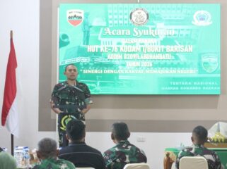 Dandim 0209/Labuhanbatu Letkol Kav Hanung Kaptiaji saat memberikan sambutan