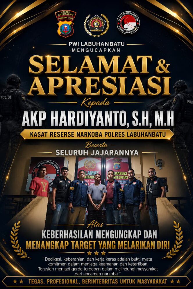 
					PWI Labuhanbatu Apresiasi Satresnarkoba, Pelarian Tahanan 18 Hari Berakhir