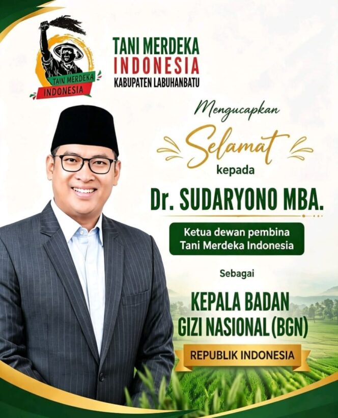 
					TMI Labuhanbatu Dukung Sudaryono Pimpin BGN, Siap Kawal Program MBG
