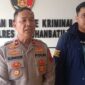 Wakapolres Labuhanbatu Kompol P.S. Simbolon, S.H., M.H., (Kiri), Kasat Reskrim Polres Labuhanbatu AKP Muhammad Jihad Fajar Balman, S.Tr.K., S.I.K., (Kanan) saat memberikan keterangan kepada rekan-rekan pers, dii ruang kerja Satuan Reserse Kriminal, Sabtu (26/09/2026)
