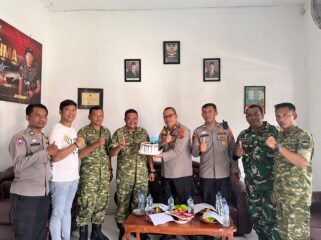 Polsek Kampung Rakyat hadir di Makoramil 10/TM membawa ucapan dan semangat kebersamaan